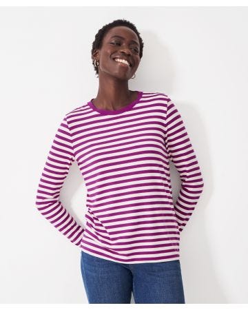 Crew Clothing - Modal Blend Stripe Crew Neck Top