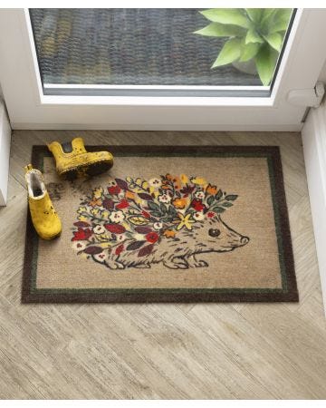 Washable My Floral Hedgehog Mat