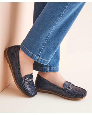 Reptile Print Moccasin Loafer