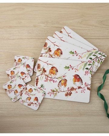 Robins Placemats & Coasters Set
