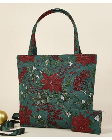 Poinsettia Tapestry Bag Set