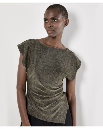 Apricot Slinky Detail Top