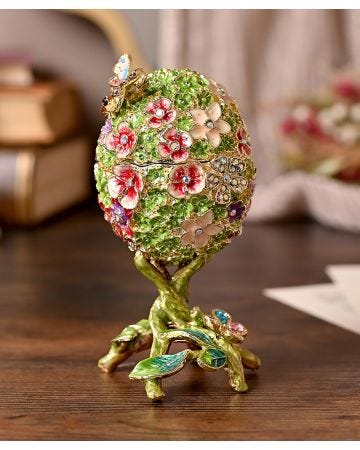 Widdop Floral Foliage Egg Treasured Trinket