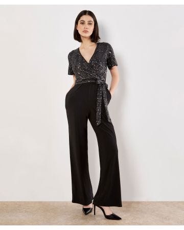 Apricot Sequin Jumpsuit