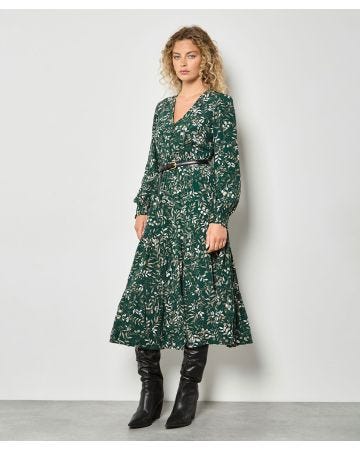 Apricot Printed Maxi Dress