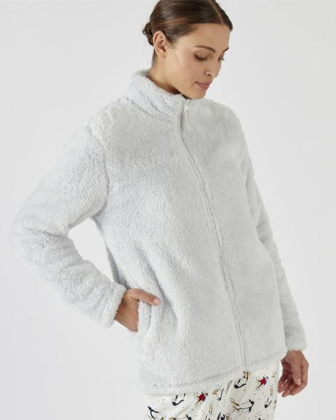 Thermal Short Teddy Fleece Dressing Gown