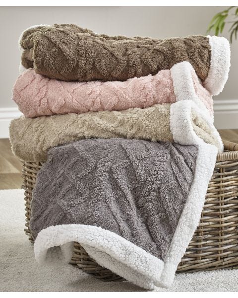 Textured Sherpa Throw