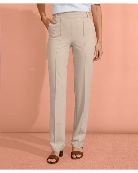 Pull-on Straight-leg Trousers