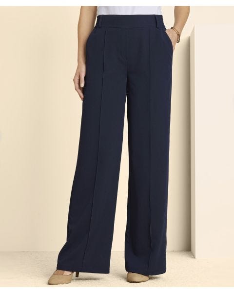 Pull-on Wide-leg Trousers