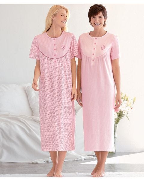 Pack of 2 Easy Fit Cotton Nightdresses
