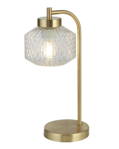 Satin Brass and Clear Glass Table Lamp