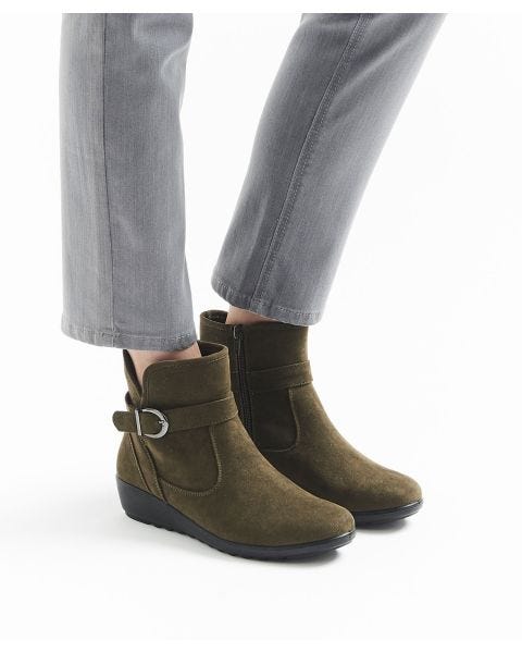 Cushion-walk Suede-Look Boots