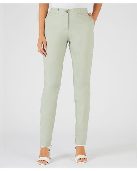 Narrow Leg Stretch Cotton Trousers