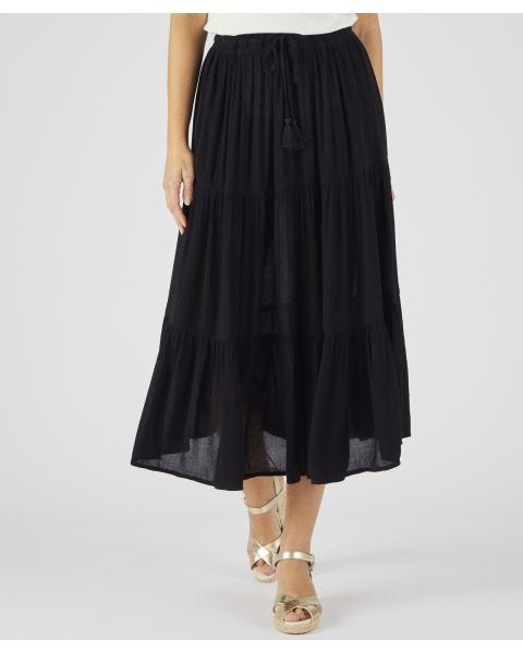 Crinkle Tiered Skirt