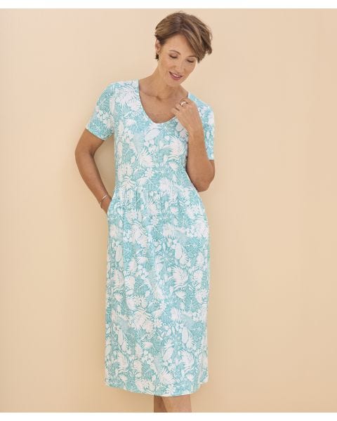 Printed Jersey Short Sleeve Dress