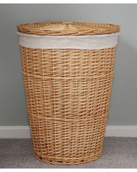 Round Willow Laundry Basket