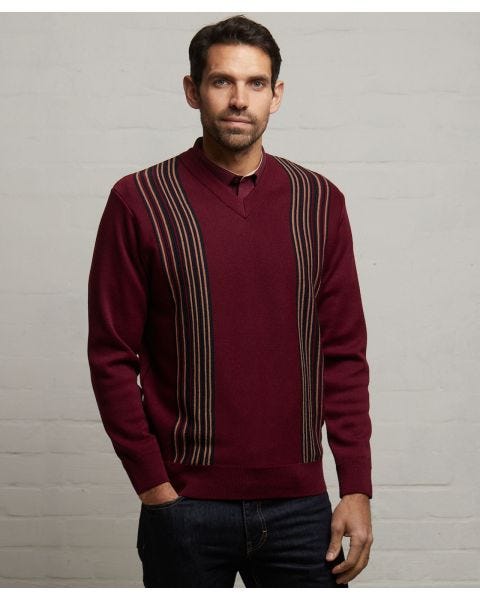 Gabicci Pattern Front Knit V-neck Jumper