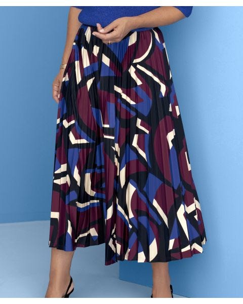 Printed Pleated Skirt