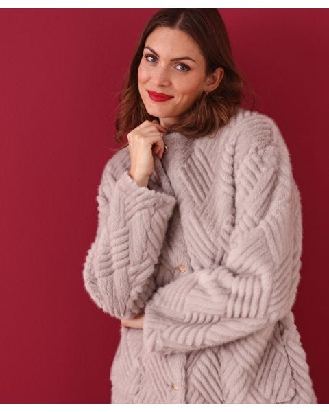 Faux Fur Textured Cosy Jacket