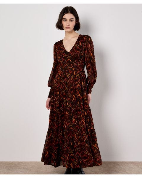 Apricot Crossover Maxi Dress