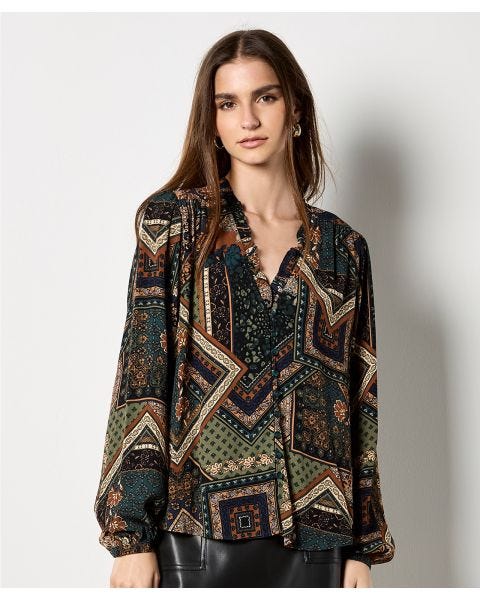 APRICOT PRINTED BLOUSE