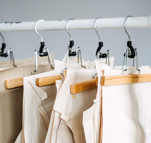 Clothing on hangers